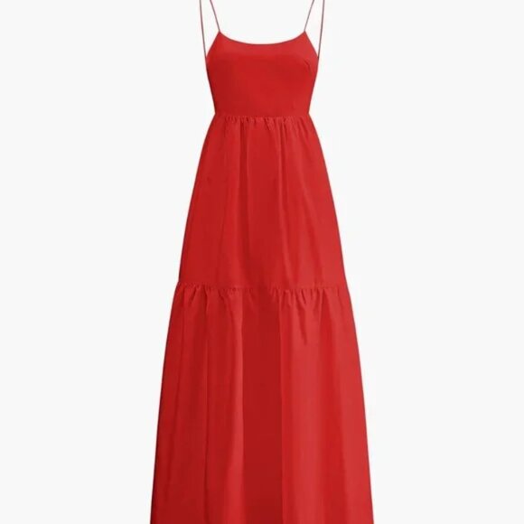 Commense Solid Backless Long Dress Red - Size L (NWT) - Picture 4 of 5